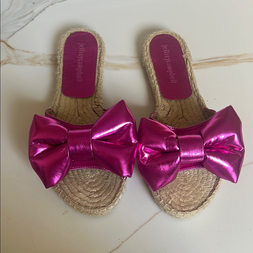 Jeffrey Campbell Pink Espadrille Flats with Bow